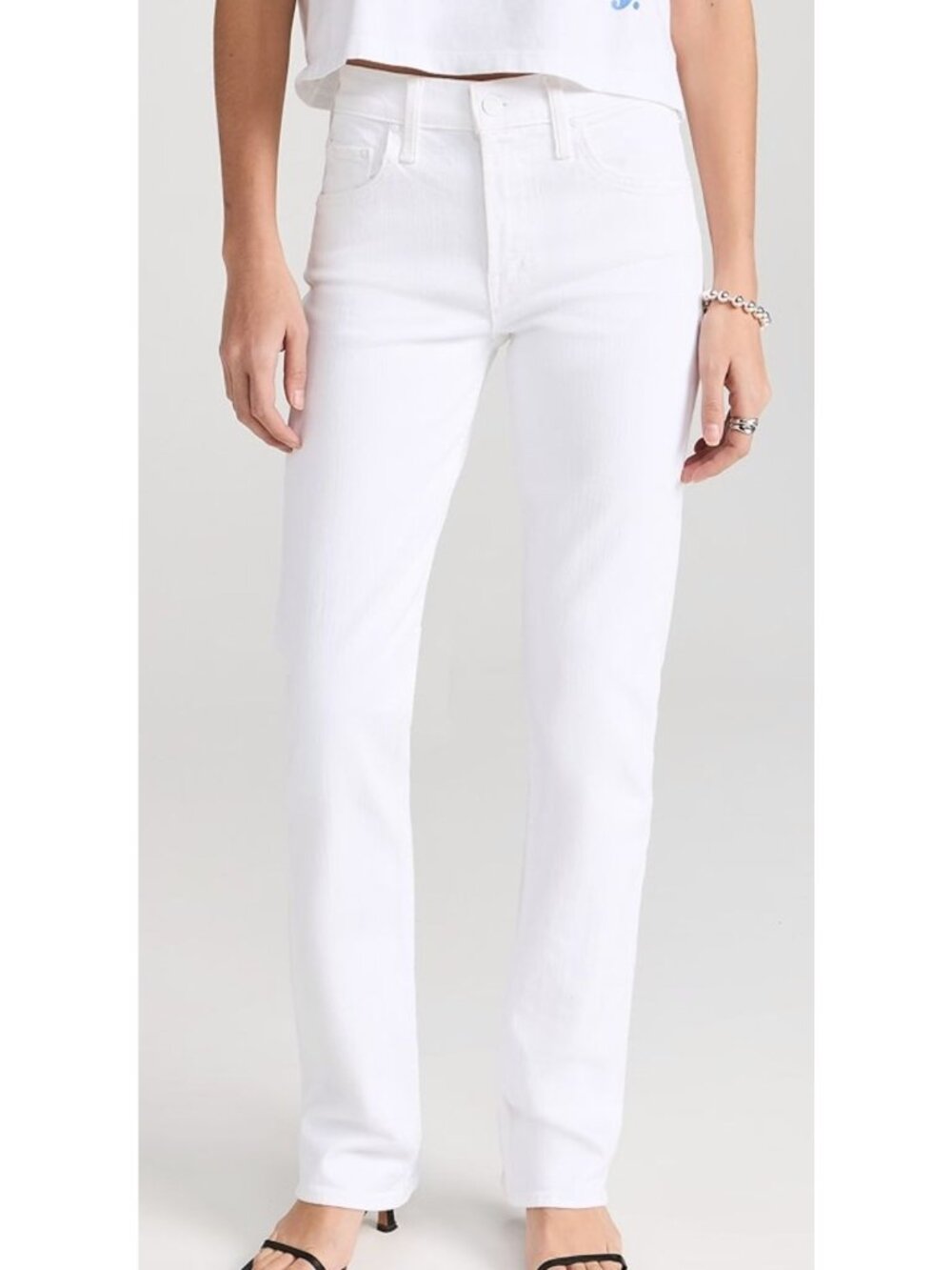 Mother The Smarty Pants Skimp Totally Innocent White Jeans Size 25